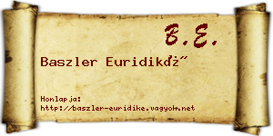 Baszler Euridiké névjegykártya